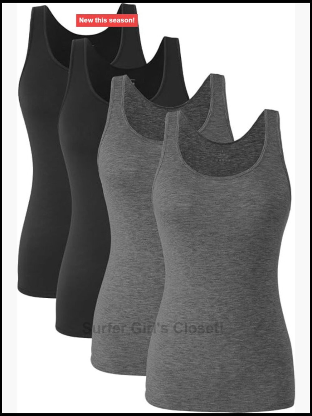 4 Pack Women's Tank Tops Modal Spandex Sleeveless Scoop Neck Cami